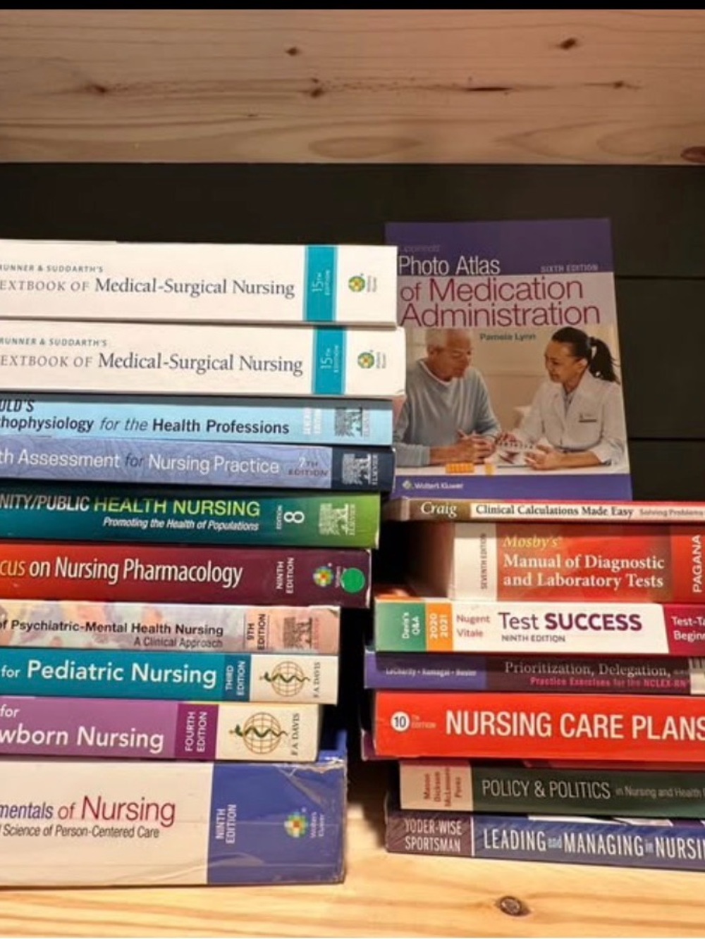 Stack of Nursing Textbooks - Multi Color